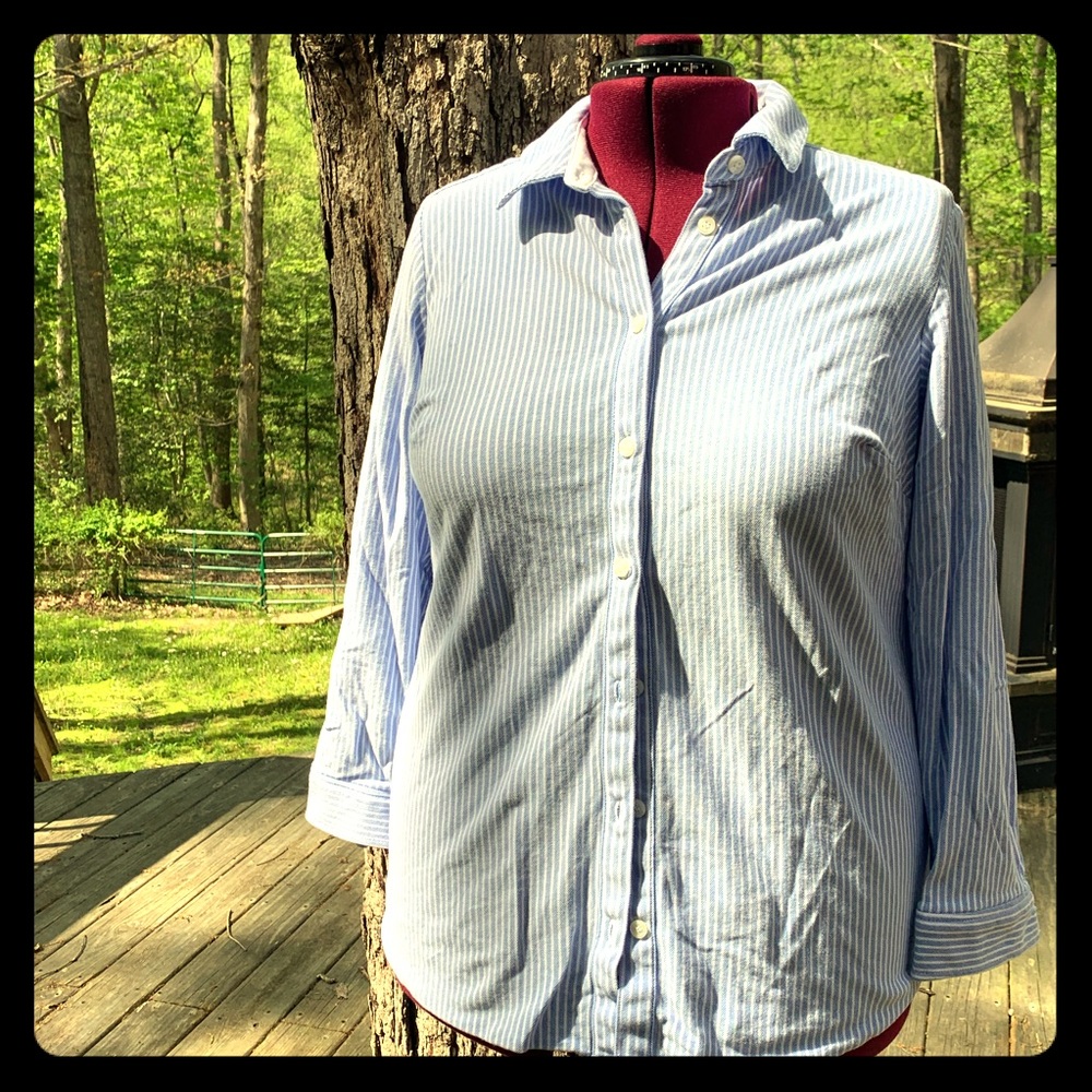 Charter Club cotton knit button up shirt.